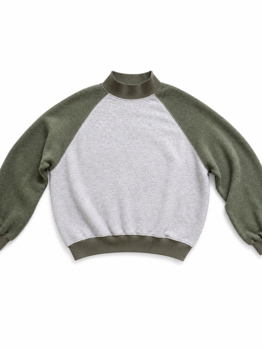 Olive Green & Light Gray Wool Sweater